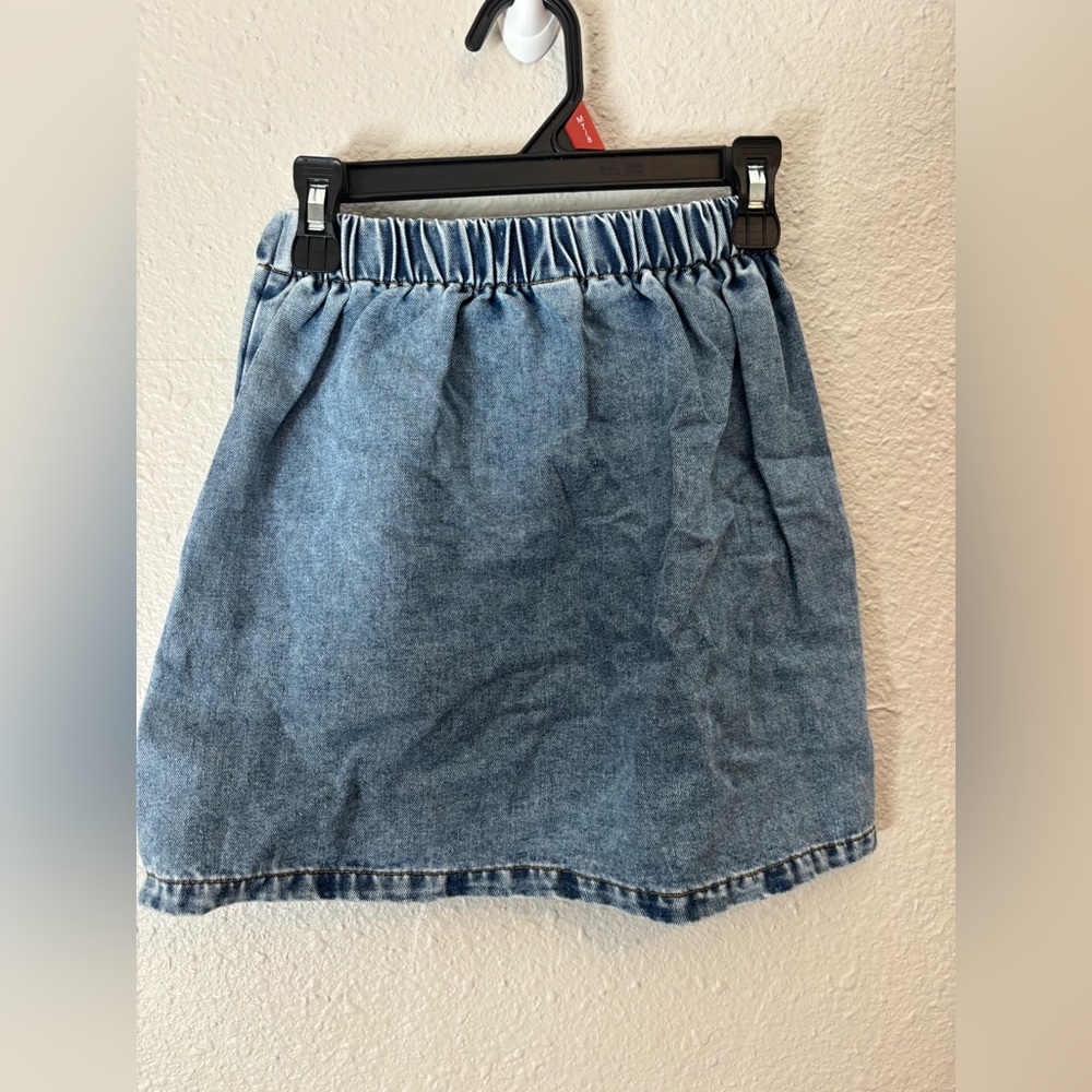 SHEIN Denim Mini Skirt with Front Bow - Blue - Picture 3 of 4